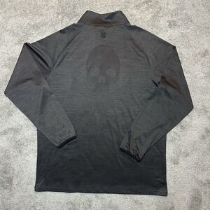 G/Fore 1/4 Zip Mens L Large Dark Gray Skull Crossbones Golf Performance Stretch